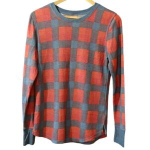 Cuddl Duds Stretch Thermal Plaid Fall Pajama Top Medium